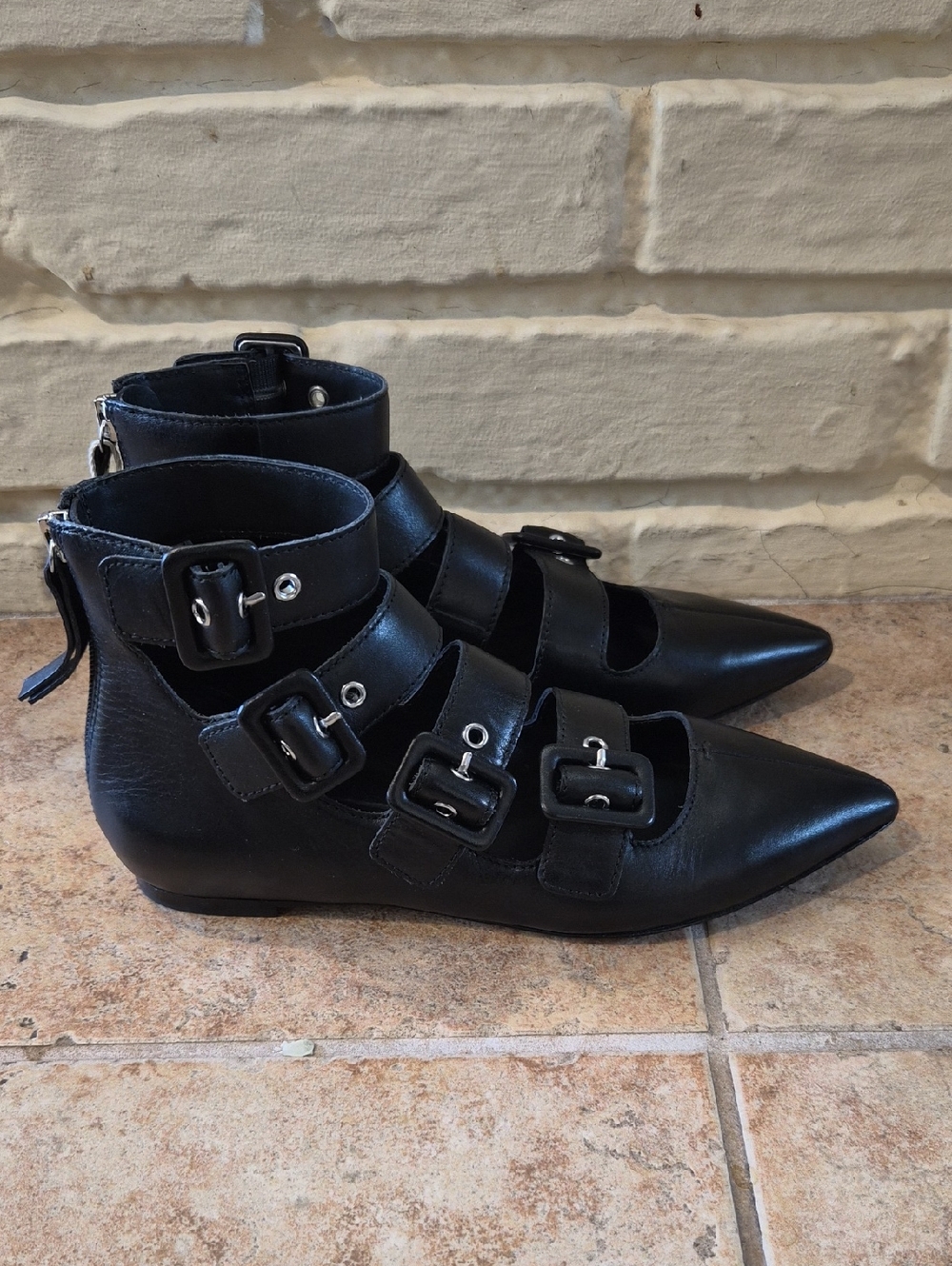 Ash Black Leather Flats. Made In Italy. - Picture 2 of 11